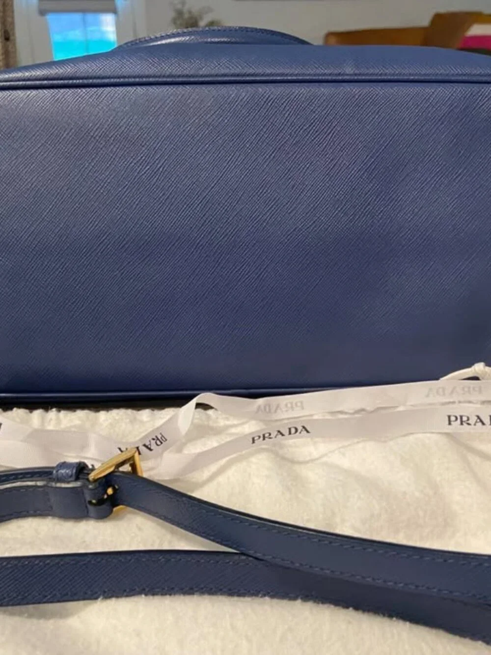 PRADA Saffiano Lux - color bluette (true navy blue) - Picture 5 of 7